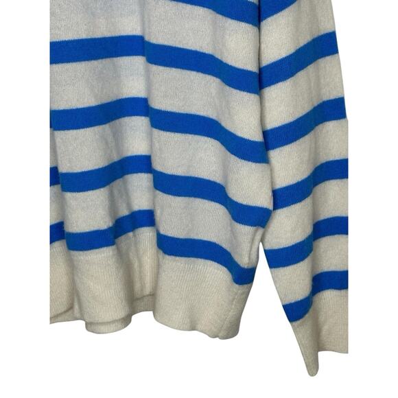 NWT Madewell Womens (Re)sponsible Cashmere Sweater Medium Oversized Striped - Picture 7 of 14